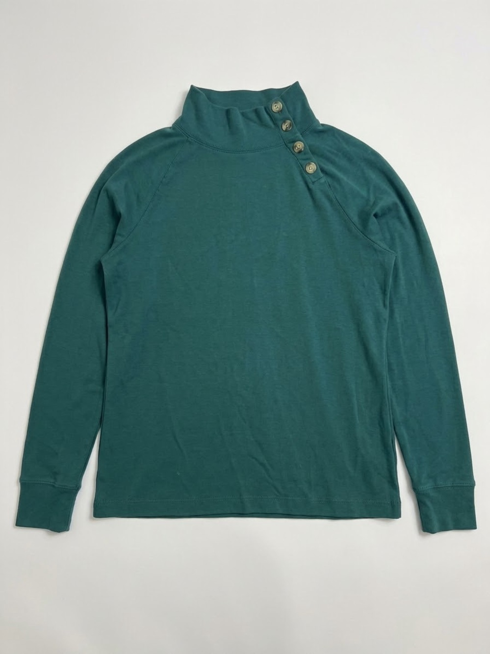 J Crew Button-Neck Long Sleeve Sweater - Teal